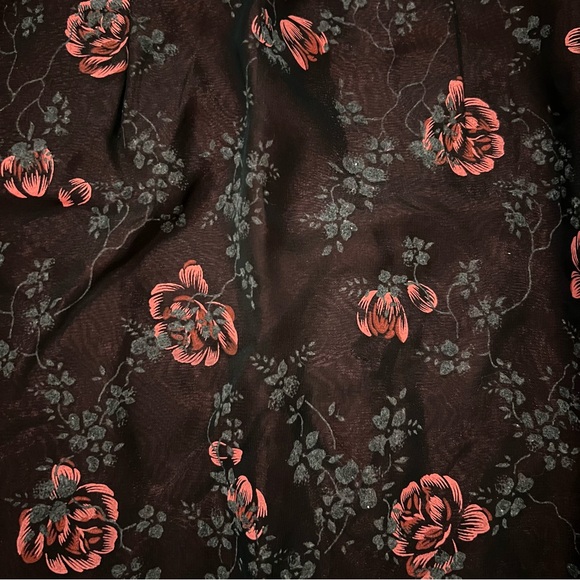 Zum Zum by Niki Livas Y2K Vintage 90s Red Black Floral Mini Size 3 - 4 Dress - Picture 6 of 9